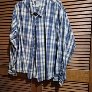 Wrangler Blue and Cream Plaid Men's Shirt